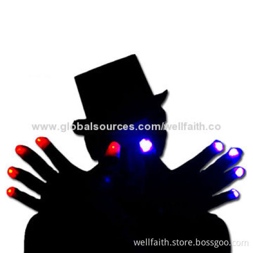 LED Lighting Gloves for Halloween Decoration, OEM Bulk Orders Welcomed